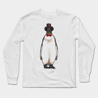 Penguin as Gentleman with Hat Long Sleeve T-Shirt